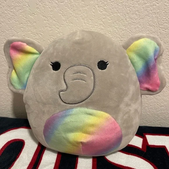 8” Mila Squishmallow Elephant with Rainbow Ears and Belly. - Picture 1 of 13